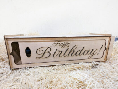 Happy Birthday engraved wine bottle box