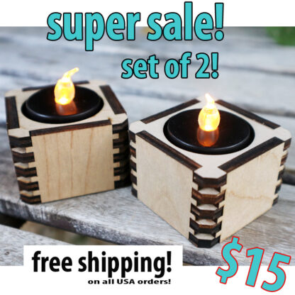 cube candle stand set