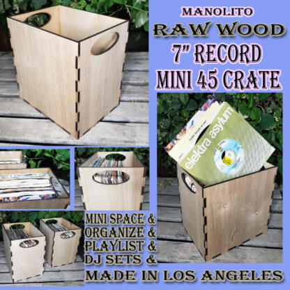 7” Record mini 45 crate - raw wood